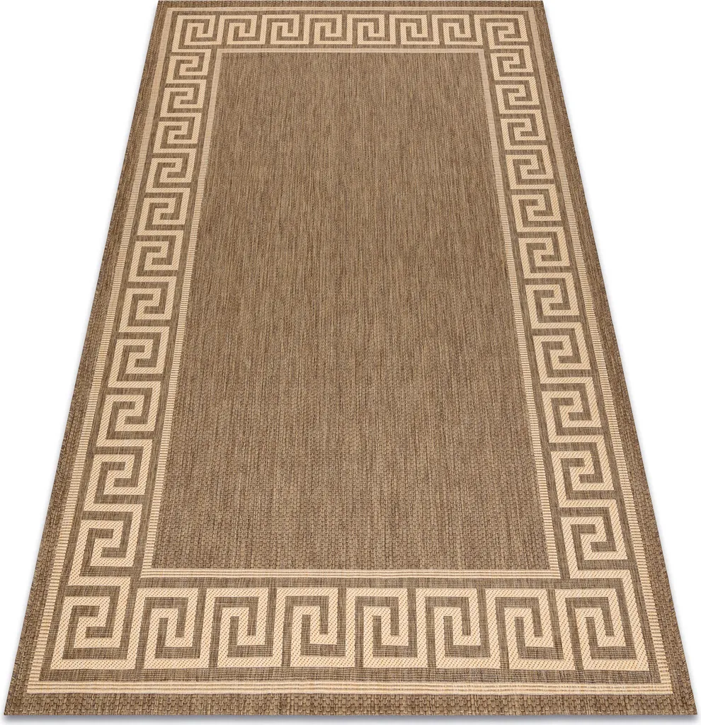 Tapis en corde sisal Floorlux 20014 café et beige en 80x150 cm