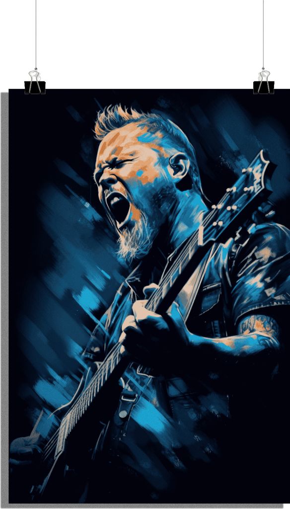 Musik Poster - James Hetfield Poster - Metallica Poster - Konzertfoto Poster - 61x91cm - Perfekt zum Einrahmen