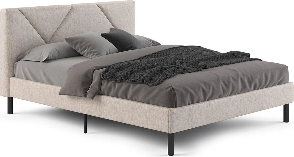 Lit beige 140x190 cm Ikelos : fini les grincements, dormez enfin serein