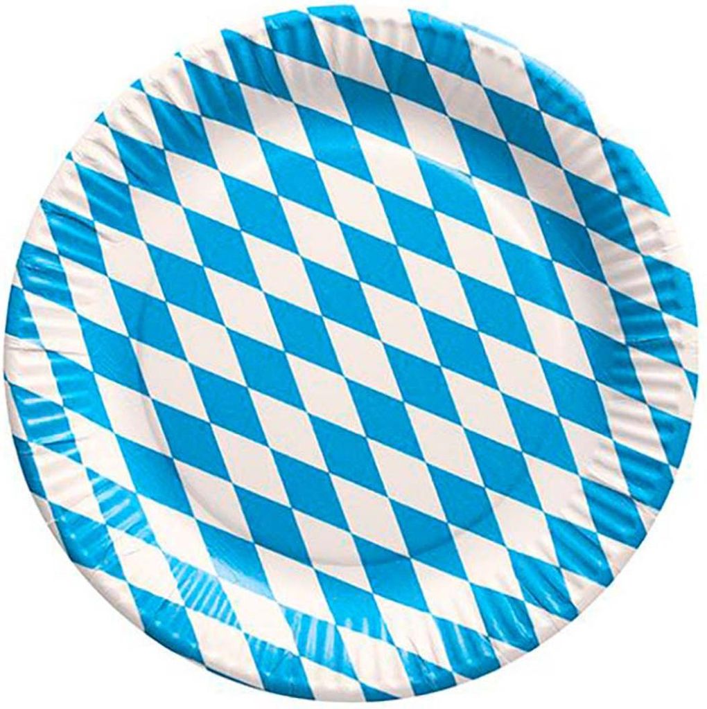 Papstar Pappteller Bayrisch Blau 23cm Durchmesser 50 Stück Produktbild 