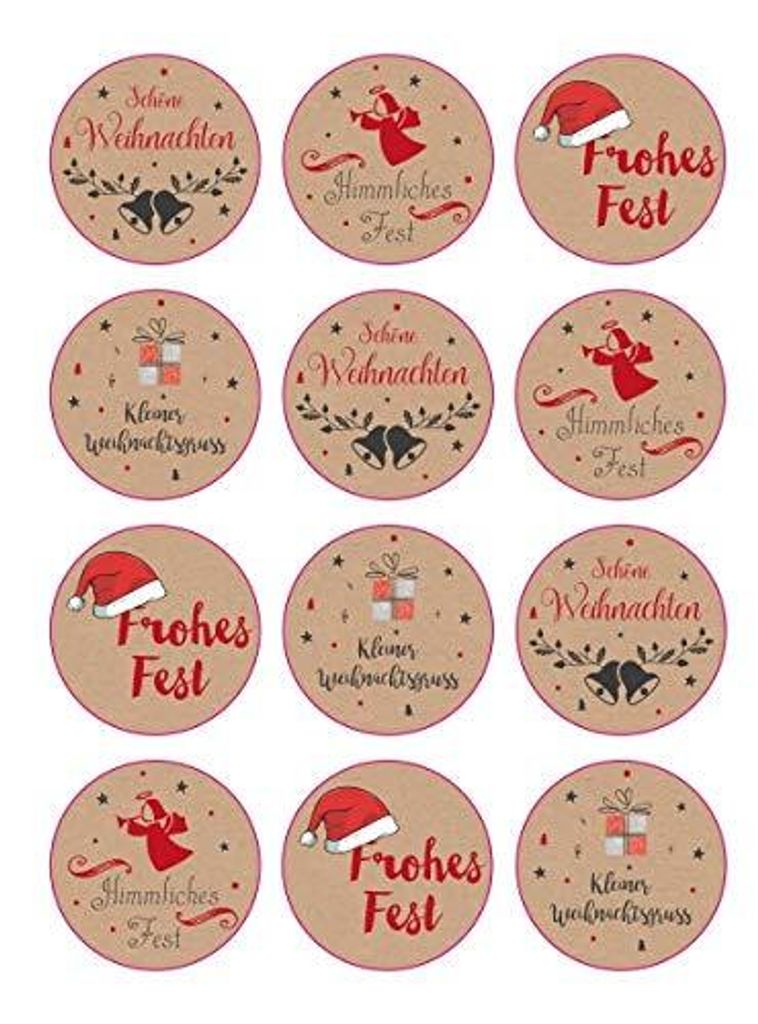 *V* Aufkleber Set "Weihnachtsgrüße" 48teilig