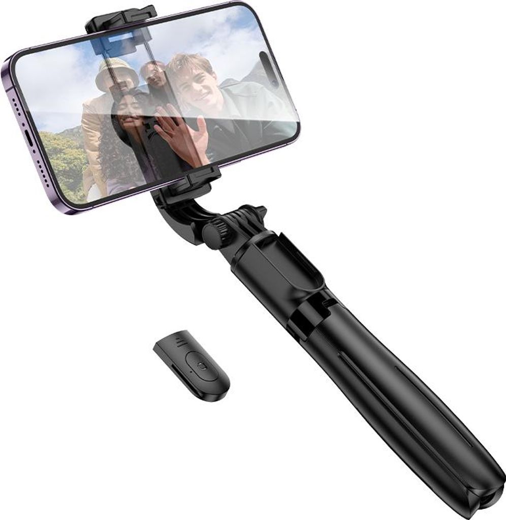 Borofone BY13 Nube Bluetooth-Selfie-Stickhalter mit Stativ und Fernbedienung, schwarz