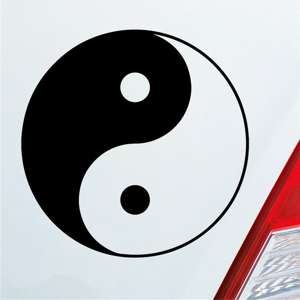 Auto Aufkleber Yin und Yang Symbol KFZ 10x10 cm Schwarz Glanz Sticker Heckscheibenaufkleber