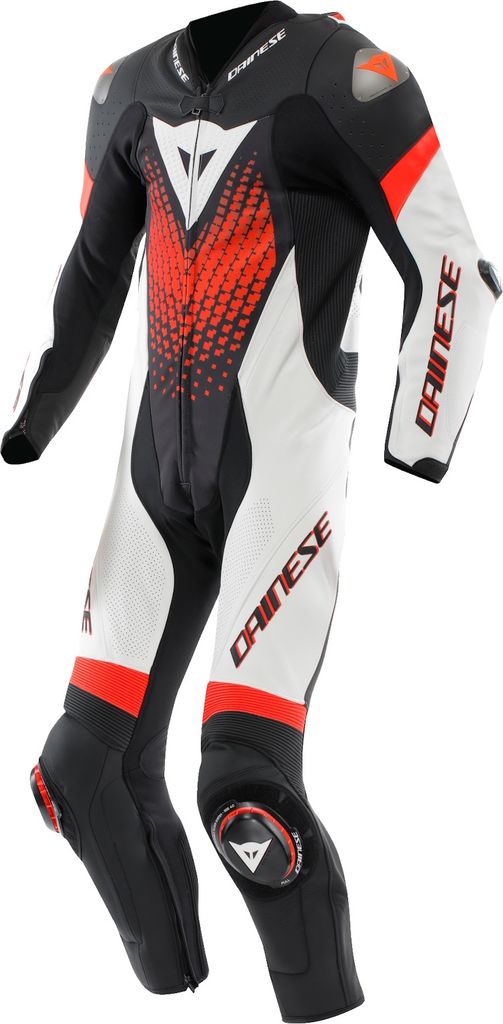 Dainese Laguna Seca 6 1 tlg. Lederkombi Schwarz / Weiss / Fluo-Rot 52
