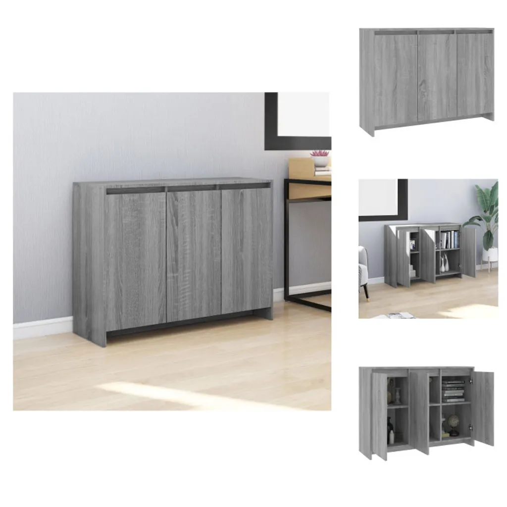 vidaXL Buffet Chêne Sonoma Gris 102x33x75 cm en Bois d'Ingénierie Chic