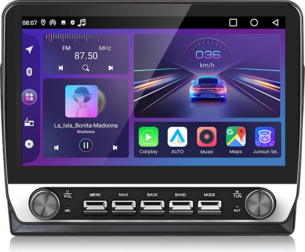 CarPlay Android Auto Autoradio für Citroen C5 (2008-2017) - Drucktastenbedienung, Touchscreen, 4+64GB, GPS, Bluetooth, Lenkradbedienung