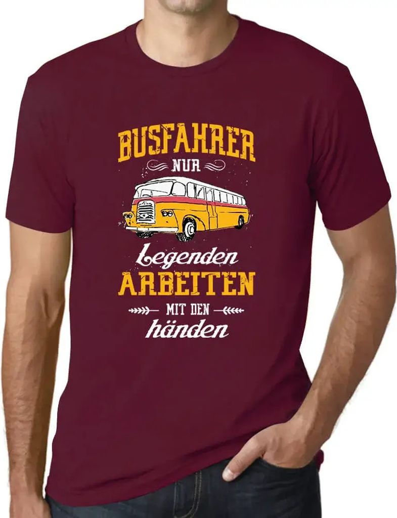 Herren Grafik T-Shirt Busfahrer Nur Legenden Öko-Verantwortlich Vintage Jahrgang Kurzarm Lustige Druck Geburtstag Geschenk Mann