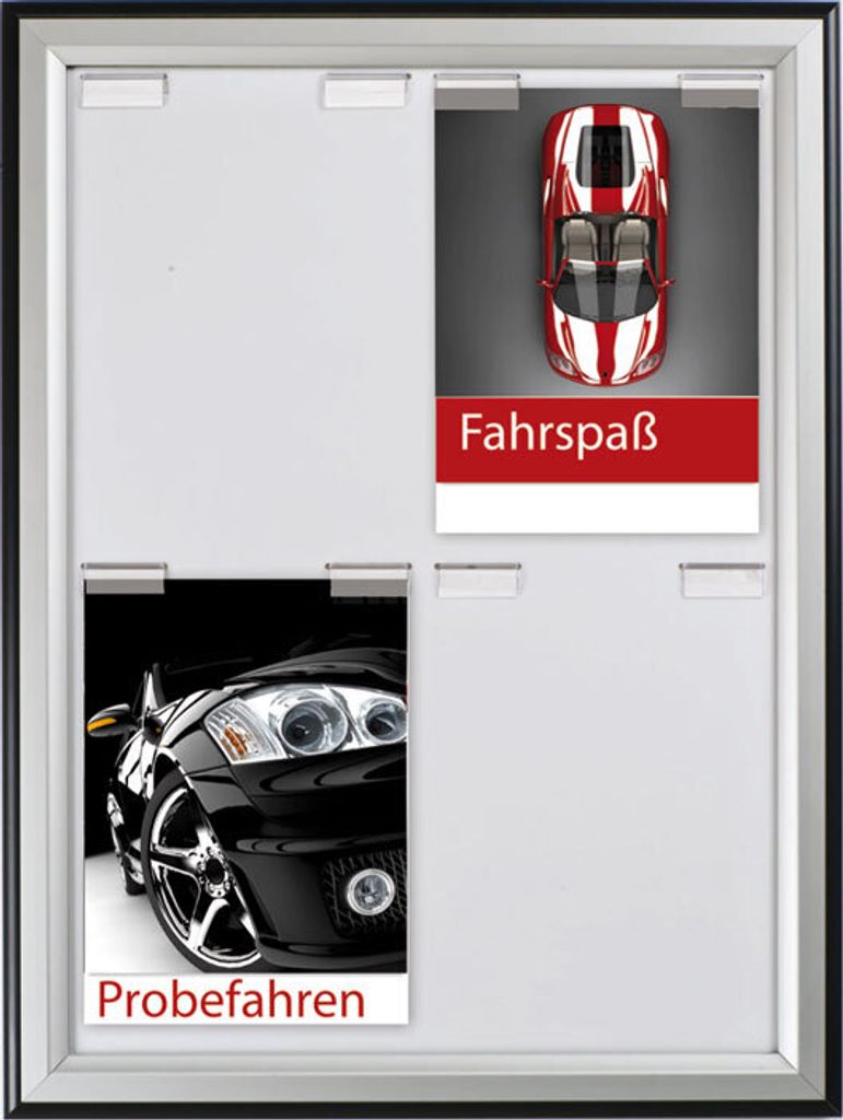 POV Klapprahmen Double Paperboard, 6 x DIN A4 Schwarz-Silber