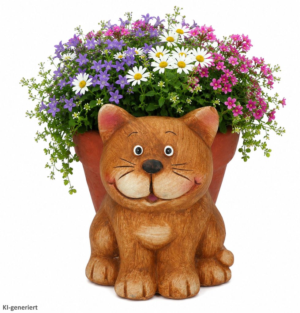 Übertopf Chrissi Katze Blumen Pflanzen Magnesiumoxid innen Produktbild 