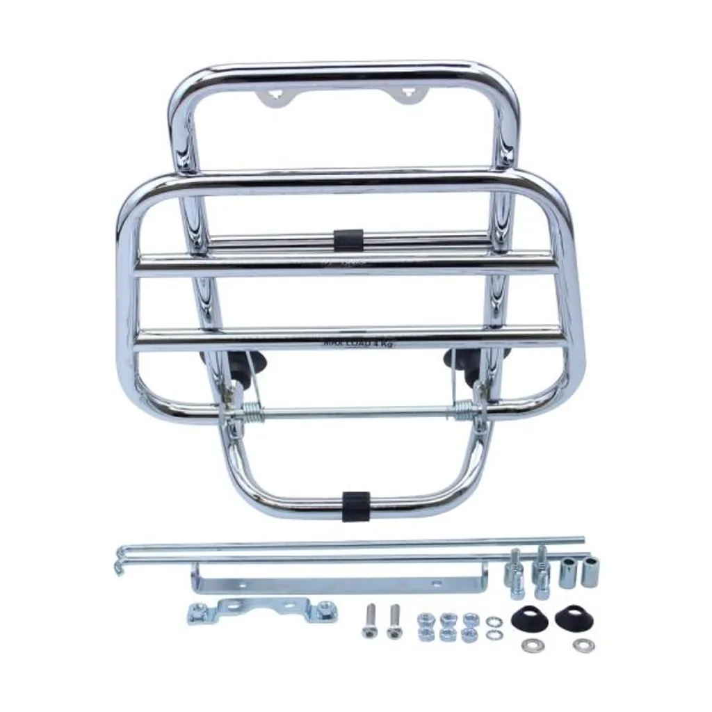 Porte-bagages avant Vespa PX pliant chrome - Finition luxe haute qualité