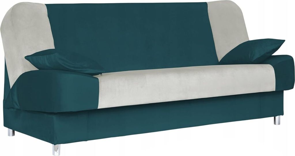 Family Meble Couch Sara Duo Schlafsofa Schlafcouch mit Bettkasten Freistehendes Lounge Sofa Bequem zum Entspannen Für Wohnzimmer Wartezimmer(N104/...