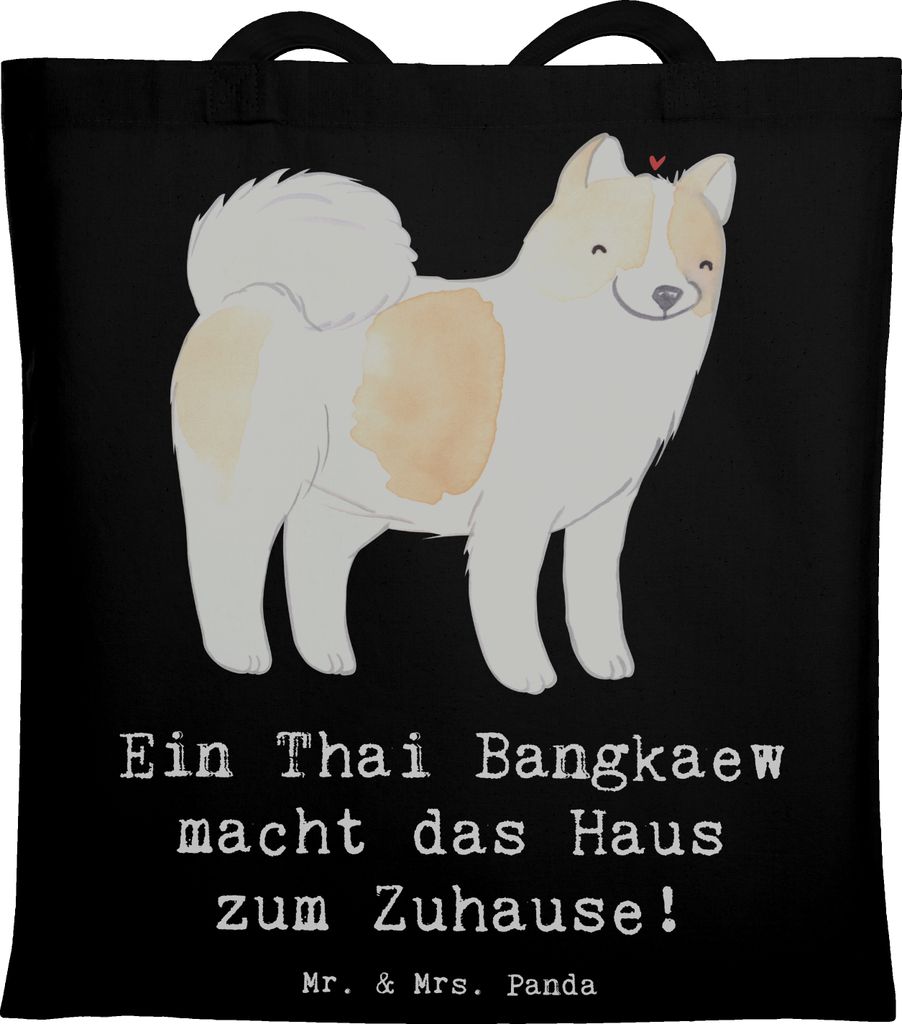 Mr. & Mrs. Panda Tote Bag Thai Bangkaew Zuhause - Schwarz - Geschenk, Shopping Tasche, schützend, Hunde, loyal, Training, Hunderasse, Hunderassen,...