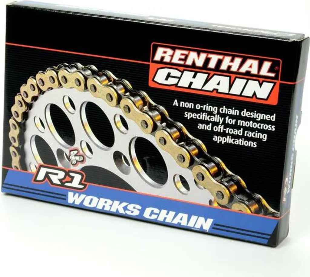 Chaîne Renthal 420 R1 Works Idéale pour le Motocross 50cc, 65cc et 85cc