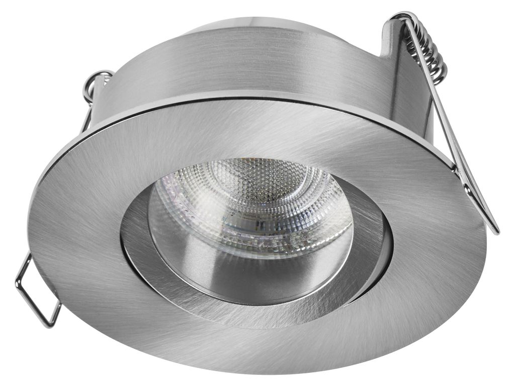 OSRAM Spot Set LED Einbaustrahler IP65 Press 4,5W Satin-Nickel, 320lm 2700K Warmweiß, CRI≥80, Feuchtraum, 3er-Set