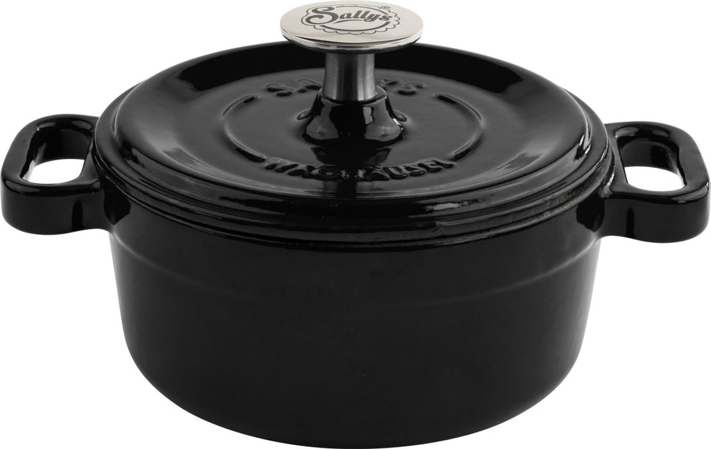 Sallys Gusseisen - Serviertopf - Ø 14 cm - Fury Black Majolika