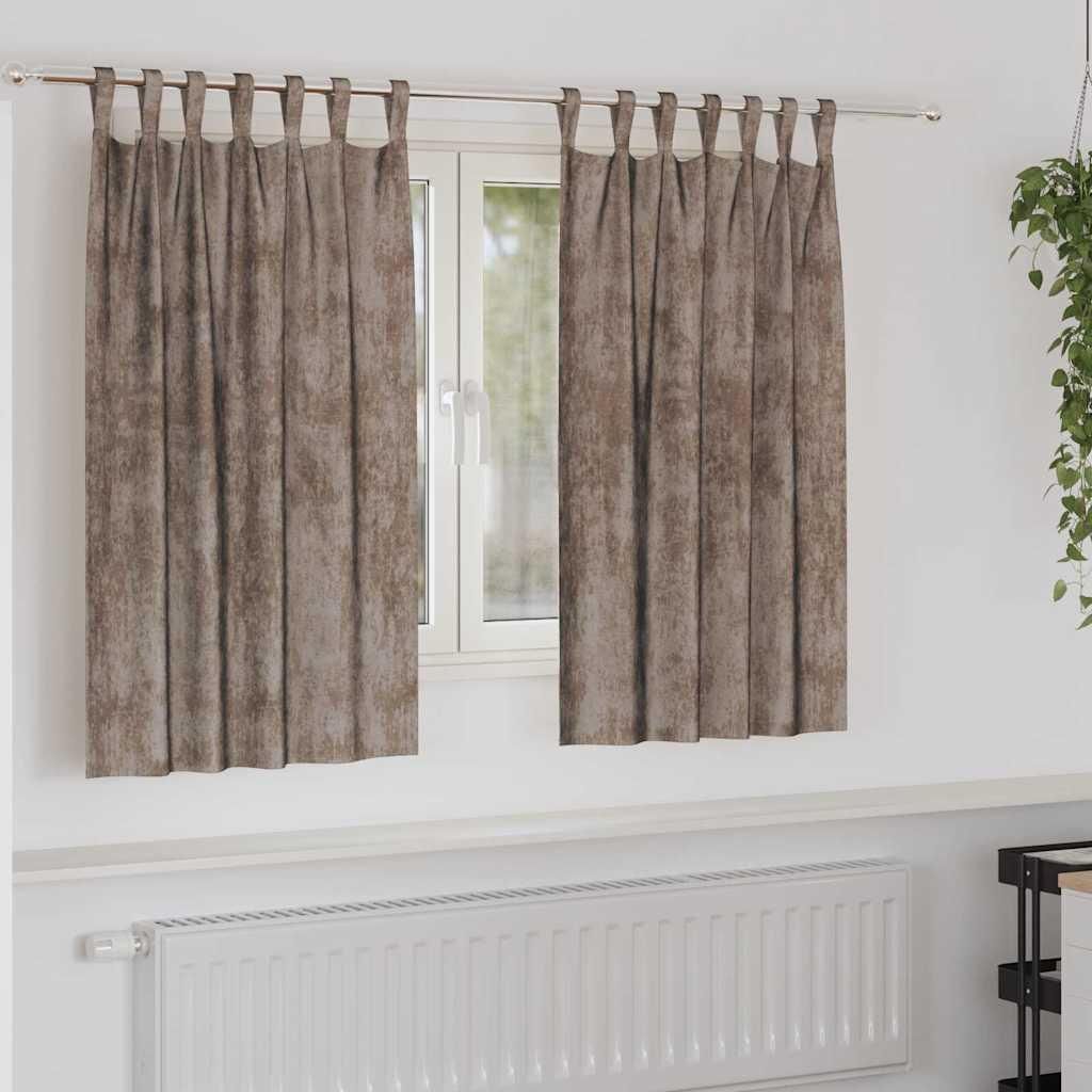 Samtvorhänge mit Vorhängen 2 pcs Cappuccino 140 x 140 cm Samt
