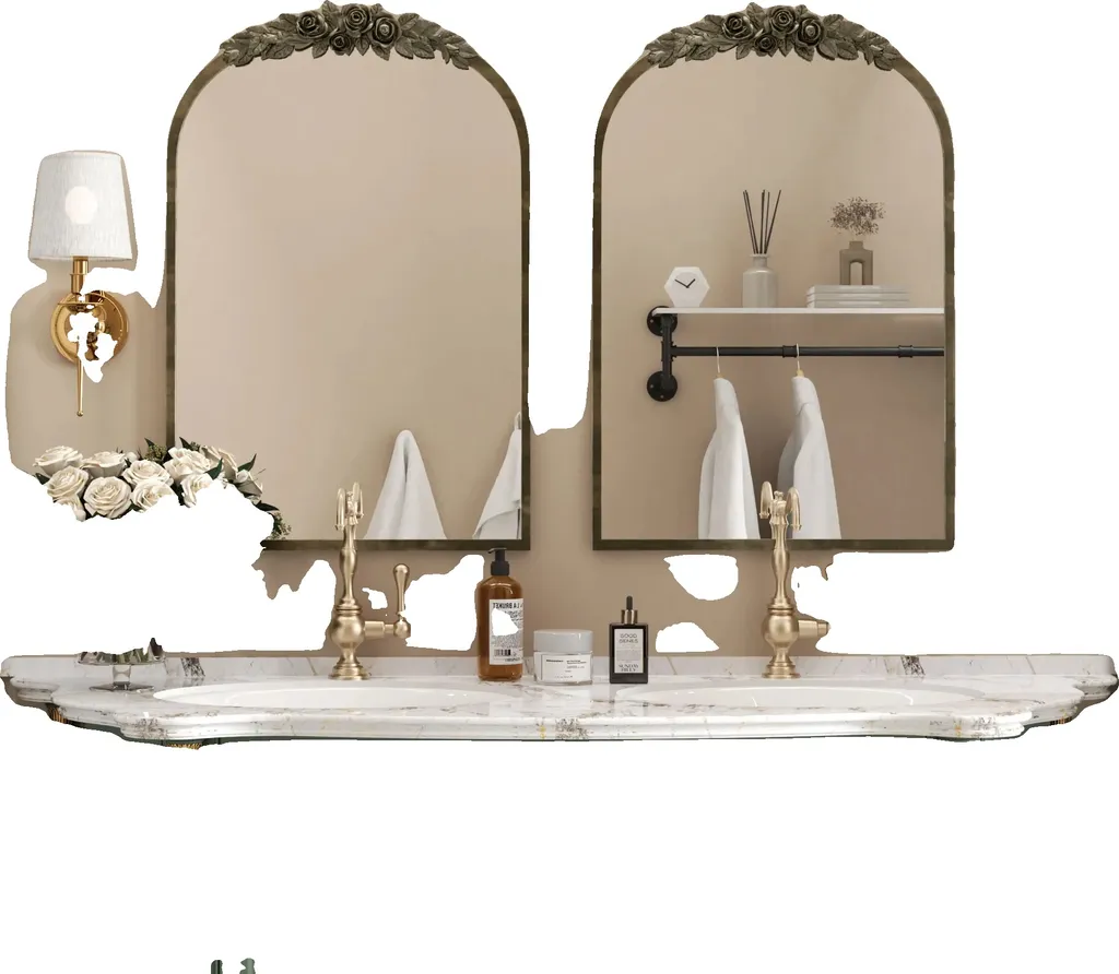 Miroir arche doré pour agrandir votre salon ou entrée style baroque