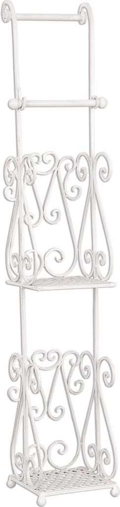 Clayre & Eef Portarotolo 17x17x97 cm Bianco Ferro Immagine del prodotto 