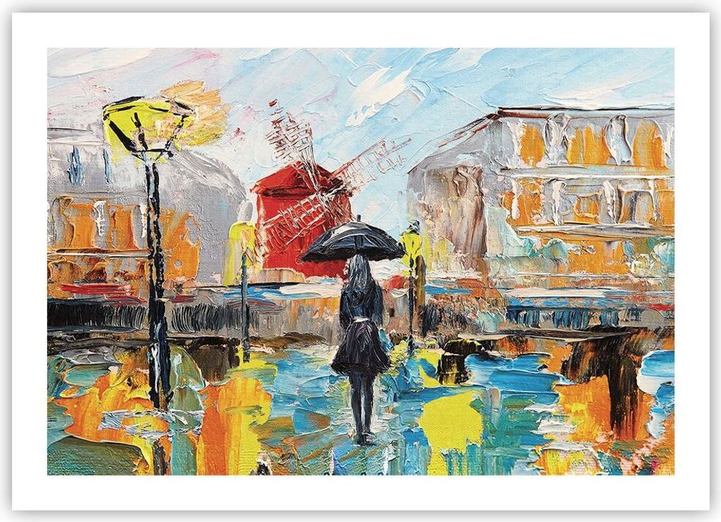 Poster - Poster ohne Rahmen - Frau Bild Öl - 70x50 cm - Wand Bild - Wanddeko - Wandbilder - Kunstposter - Wandposter - Bilder - Kunstdruck - Wandd...