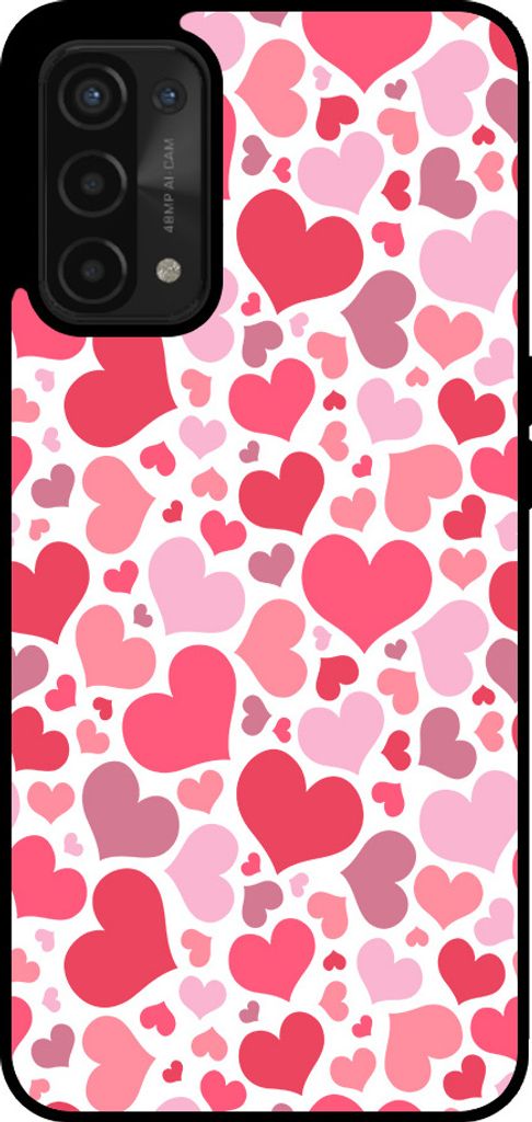 Smartphonica Handytasche geeignet für Oppo A54 5G / A74 5G / A93 5G mit Herzen drucken - Herzen Design TPU Backcover Case - Kids Case mit Herzen D...