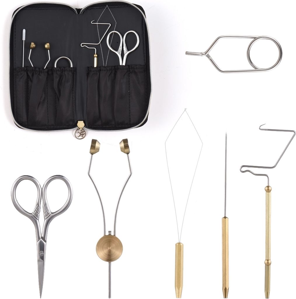 Fliegenbindewerkzeuge Combo Kit Peitsche Finisher Spulenhalter Bodkin Spuleneinfaedler fuer Angelkoeder