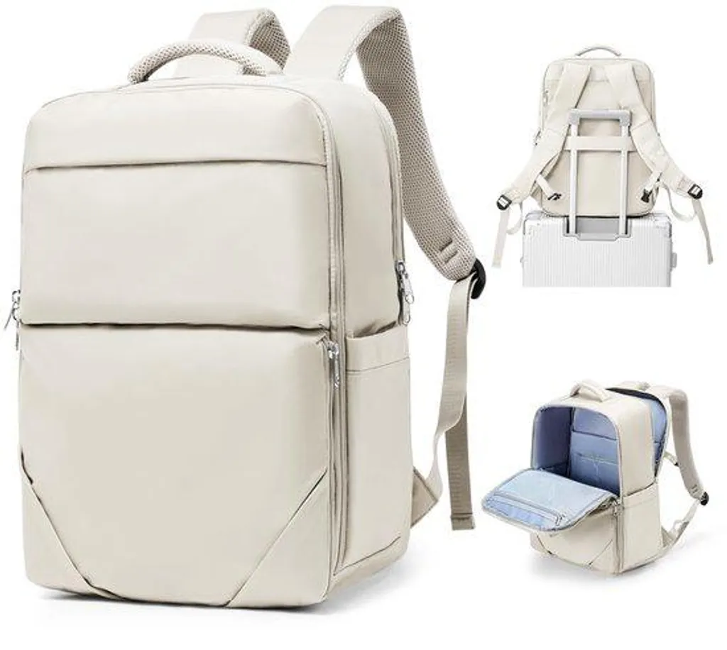 Petit sac de voyage femme beige imperméable, bagage à main cabine avion