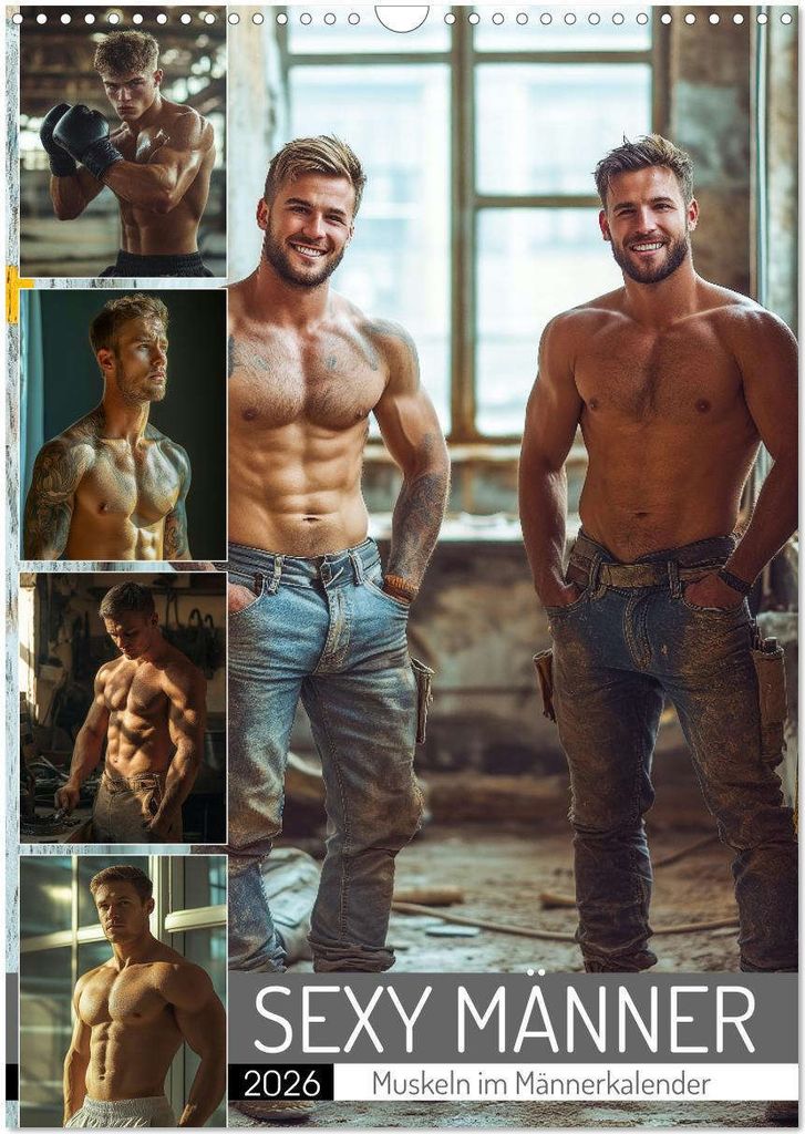 SEXY MÄNNER - Muskeln im Männerkalender (Wandkalender 2026 DIN A3 hoch), CALVENDO Monatskalender
