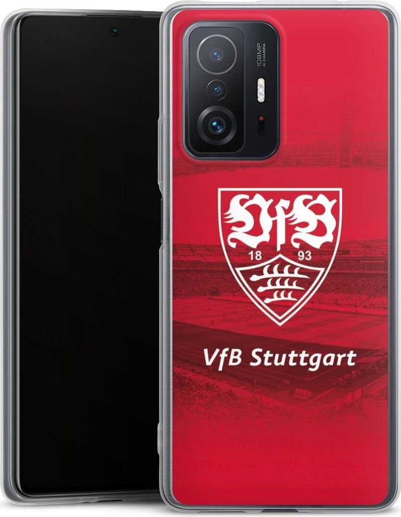 DeinDesign Slim Hülle für Xiaomi 11T Pro 5G Silikon Case Ultra Dünn Handyhülle Offizielles Lizenzprodukt Stadion VfB Stuttgart