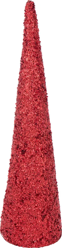 Grand Cône Rouge à Paillettes en Mousse - Accessoire Déco Noël Brillant
