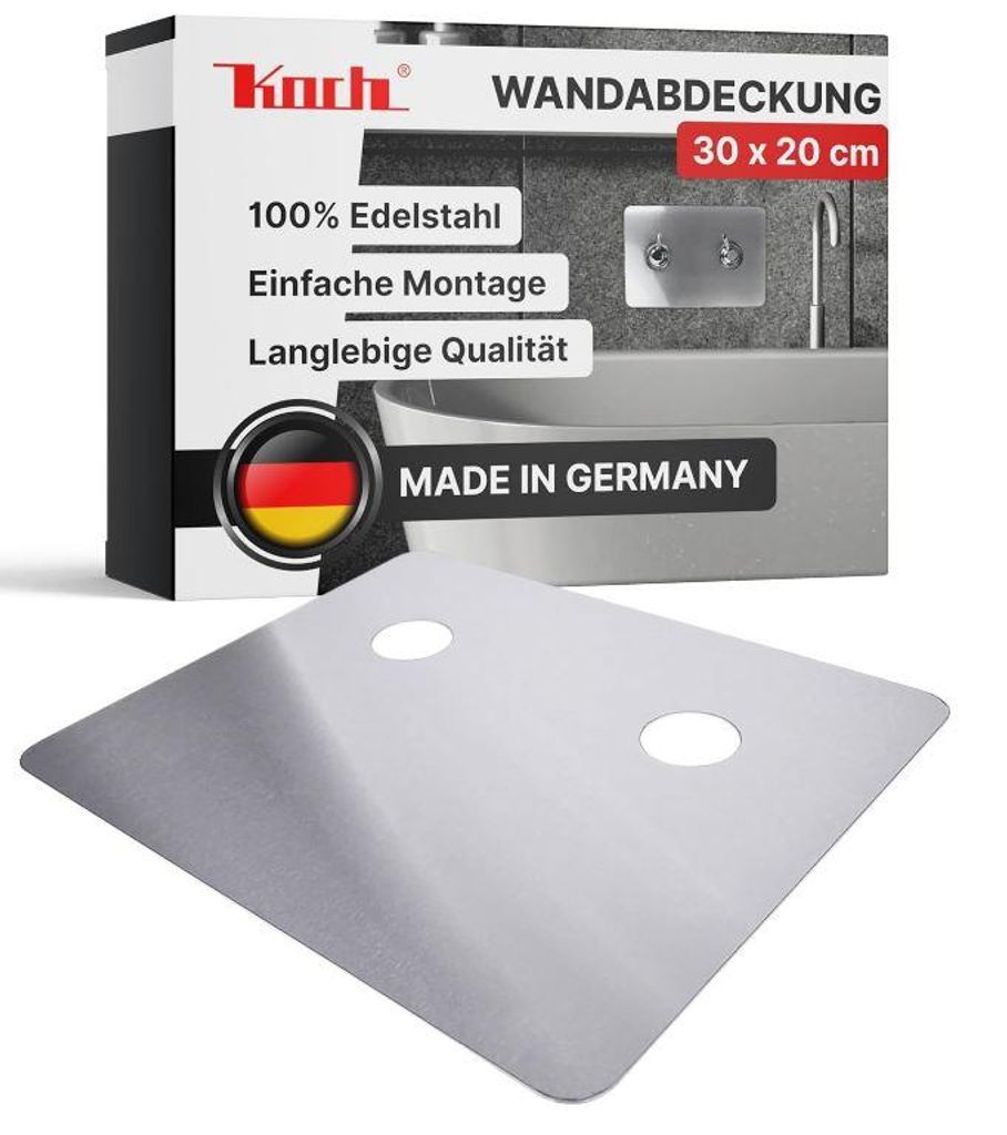 KOCH #79 HYGIENISCHE EDELSTAHL WANDABDECKUNG 30 x 20 cm für Produktbild 