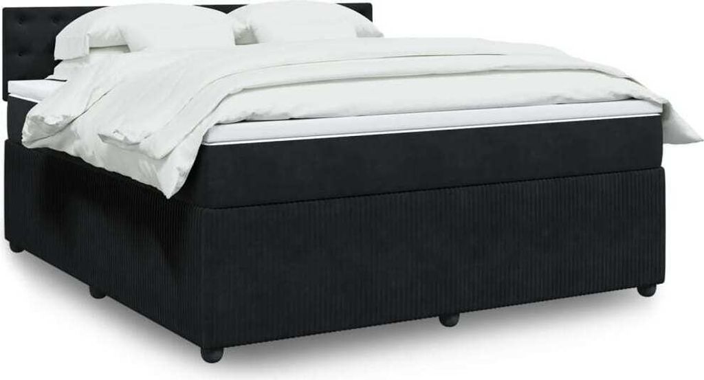 Maison Exclusive - Boxspringbett mit Matratze Schwarz 180x200 cm Samt