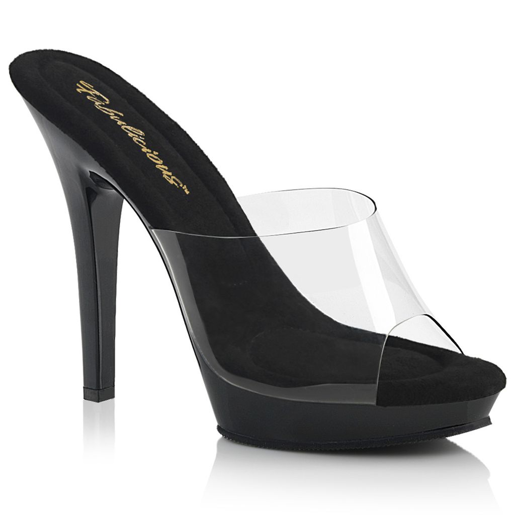 LIP-101 Damen Slipper von Fabulicious, Transparent Schwarz Produktbild 