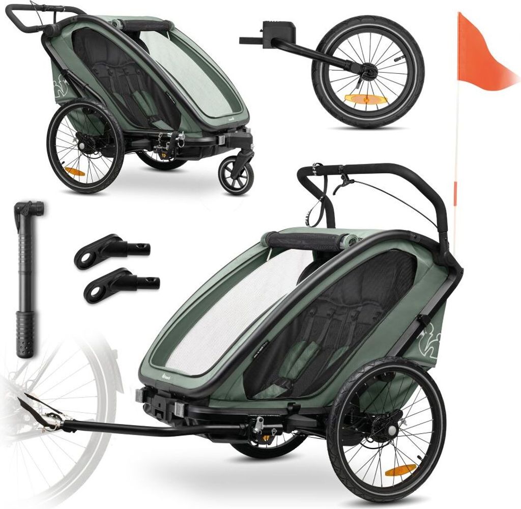 Hauck 3in1 Fahrradanhänger Bike N Walk Duo für Produktbild 