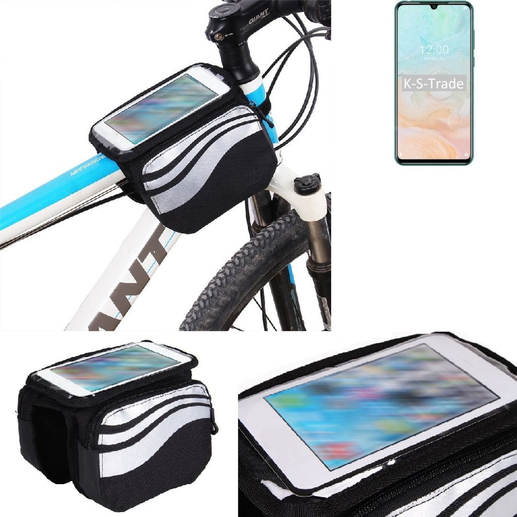 K-S-Trade Rahmentasche Fahrrad-Halterung kompatibel mit Doogee N20 Pro Rahmenhalterung Fahrrad Handyhalterung Fahrradtasche Handy Smartphone Halterung