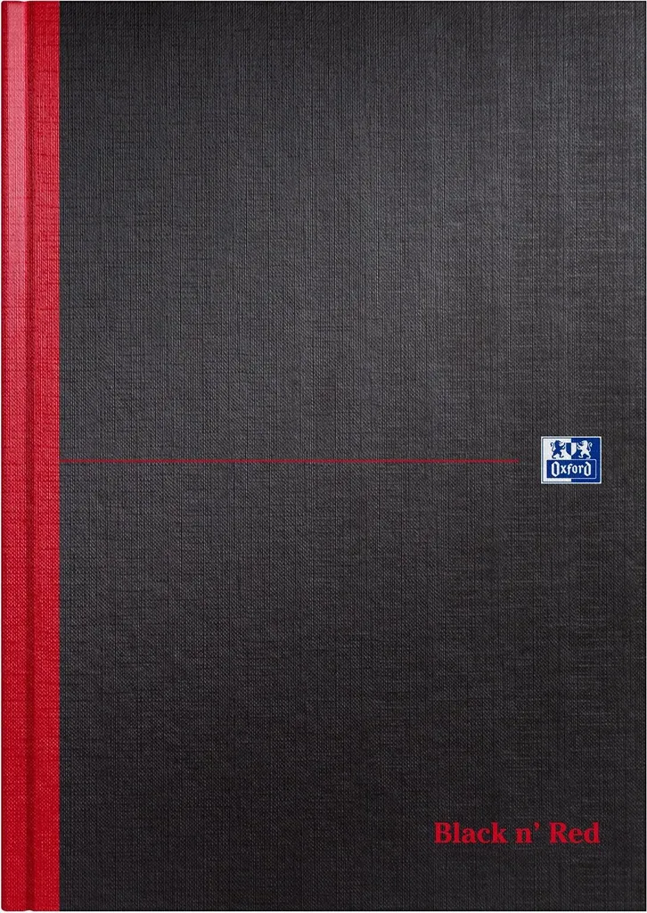 Carnet de Réunion A4 Oxford Black n' Red 96 Feuilles Unies Pack de 5 Carnets