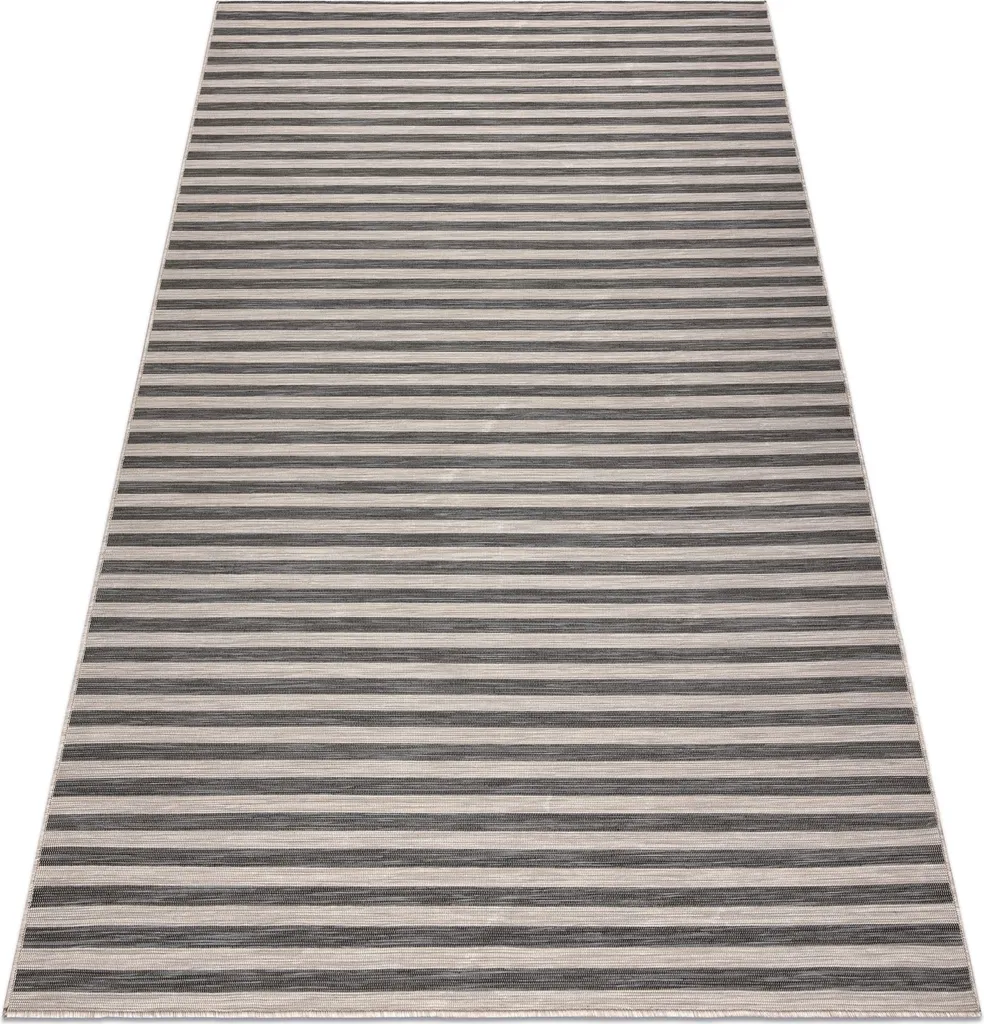 Tapis réversible Sizal Double rayé beige et noir résistant 200x275 cm