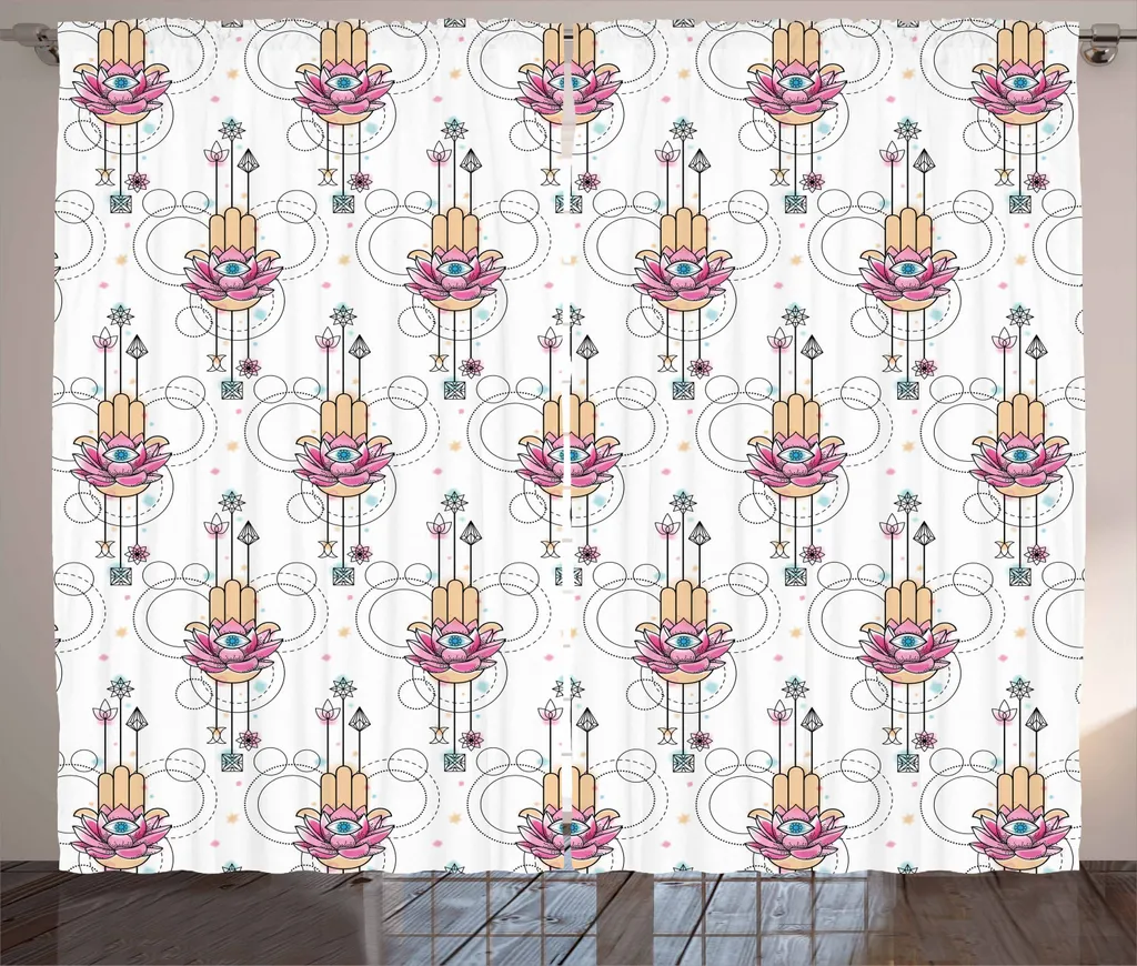 Tenda Hamsa ABAKUHAUS 280x225cm | Arredo Etnico Pesca Rosa Blu