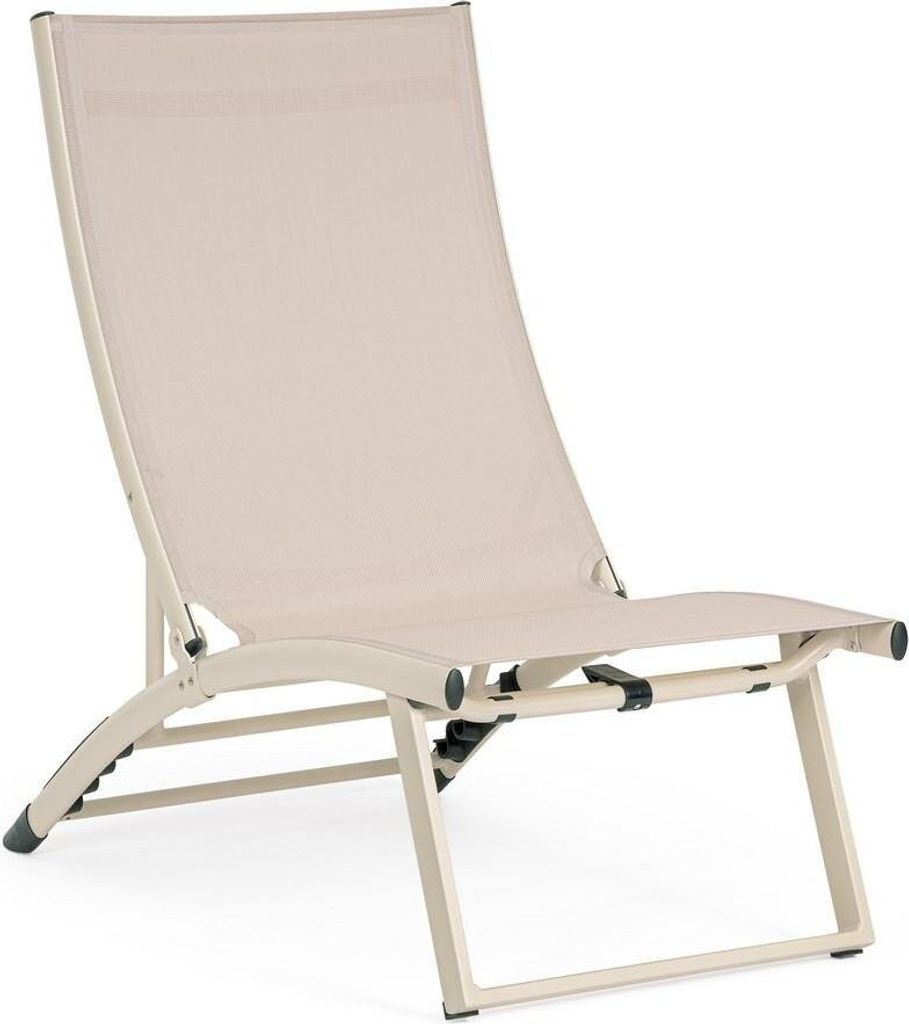 2er Set Loungesessel Taylor 166.5 x 90 x 53 cm Aluminium Textilen Beige