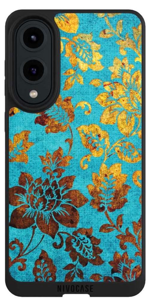 NIVOCASE Handyhülle für Samsung Galaxy S25 Edge Hülle NIVOpure Case Schwarz Blumen Ornamente Vintage