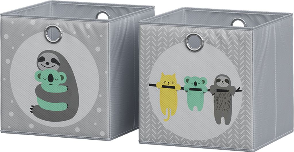 Faltbox Vicco Grau 30 x 30 cm (Motiv Faultiere), Model 40747