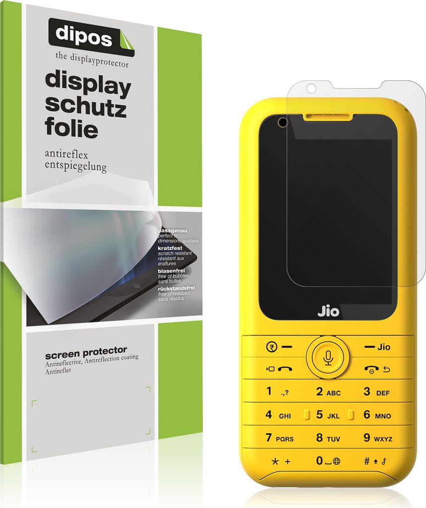 4x Schutzfolie für Jio Phone Prima 2 matt Displayschutzfolie Folie Display Schutz dipos