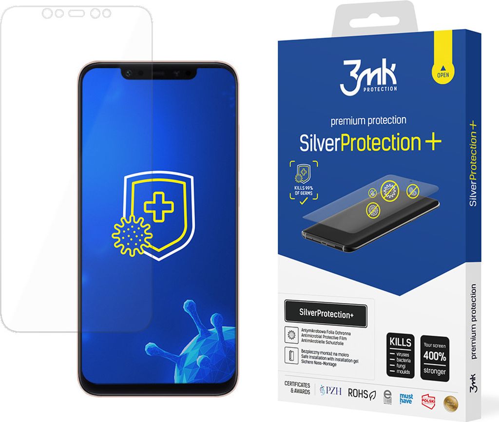 3mk Display Antimikrobielle Schutzfolie SilverProtection+ für Xiaomi Mi8 Global 0,21mm Self-Heal