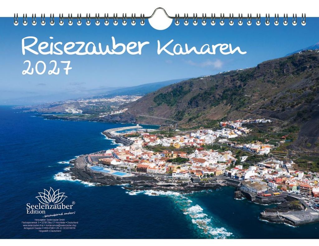 Reisezauber Kanaren DIN A4 Kalender für 2027 Urlaub Strand Spanien - Seelenzauber