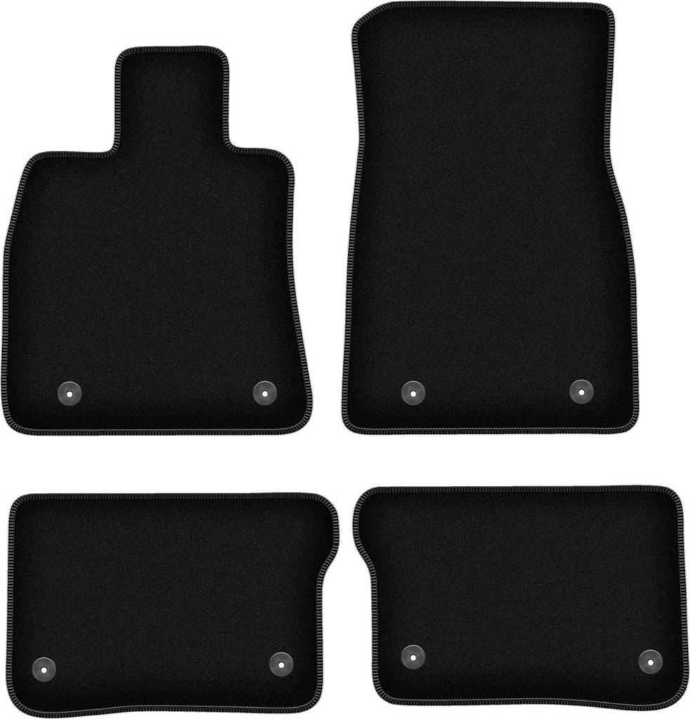 Wielganizator Velours-Autoteppiche – passend für Cadilac CT6 (0, Bj. 2016-) – schwarz, passgenau, mit Befestigungen set 4 Stk.