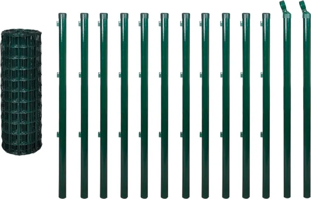 Clôture Européenne Acier Vert 25x1,5 m - Solution Anti-Intrusion de Jardin