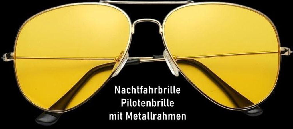 GKA Pilotenbrille Nachtsichtbrille silber für Autofahrer Produktbild 