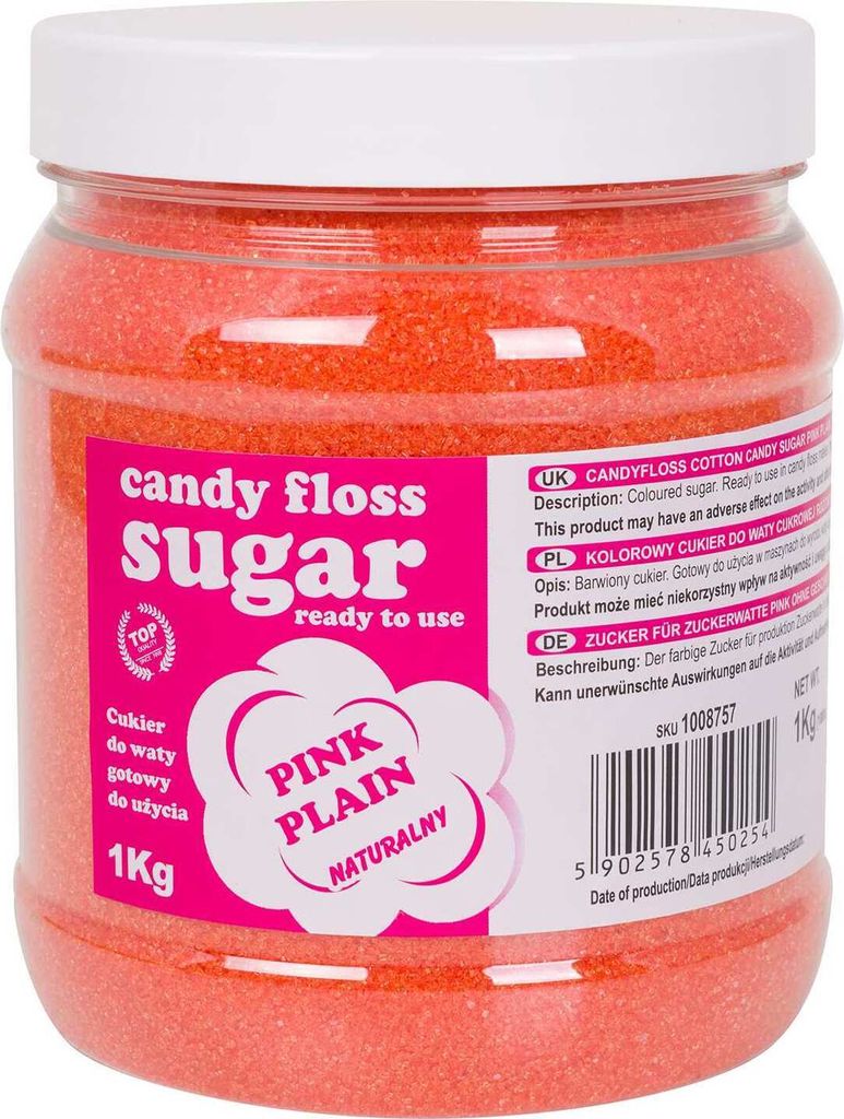 Zucchero filato colorato rosa gusto naturale 1kg Immagine del prodotto 