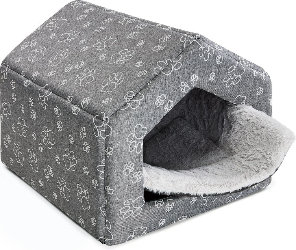 SuperKissen24. Hundebox für Mittlere und Große Hunde und Katzen - Hundehütte indoor - Hundebett - Wasserdicht Hundehöhle - 50x64x45 cm - Hellgrau