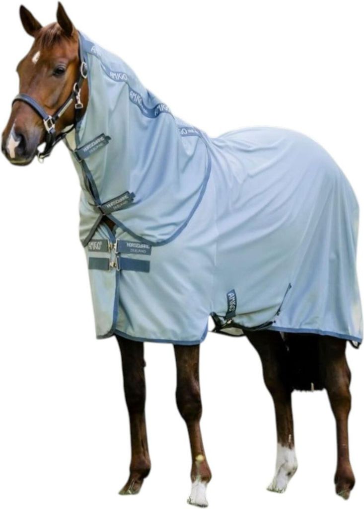 Horseware Ireland Fliegendecke Amigo Bug Rug Plus Fliegenschutz Heather Blue/Blue & Silver 115 cm
