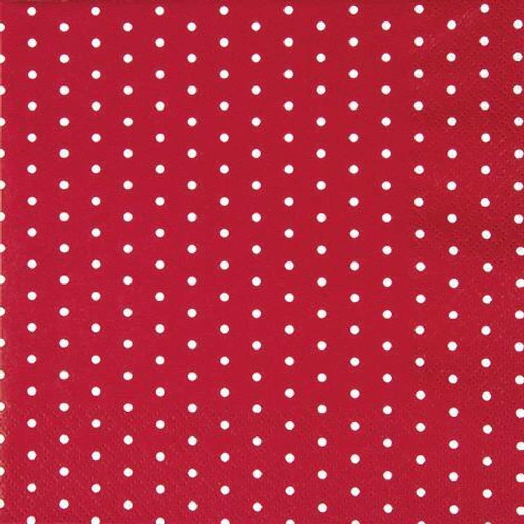 20 kleine Cocktailservietten Mini Dots red/white - Produktbild 